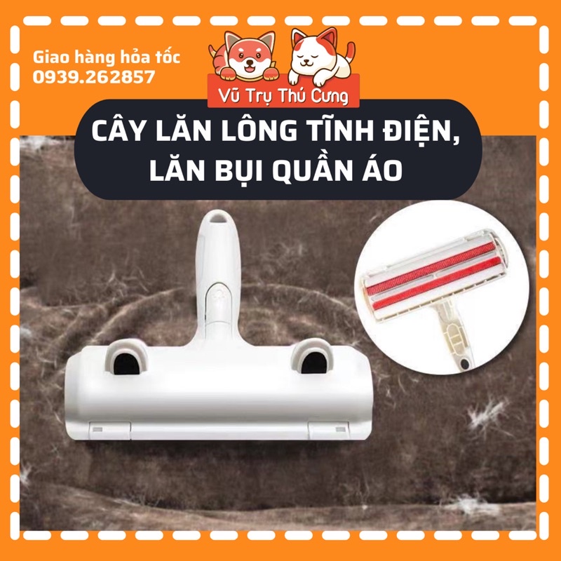 Cây lăn lông tĩnh điện, lăn bụi quần áo, ga giường, mẫu tai mèo trắng