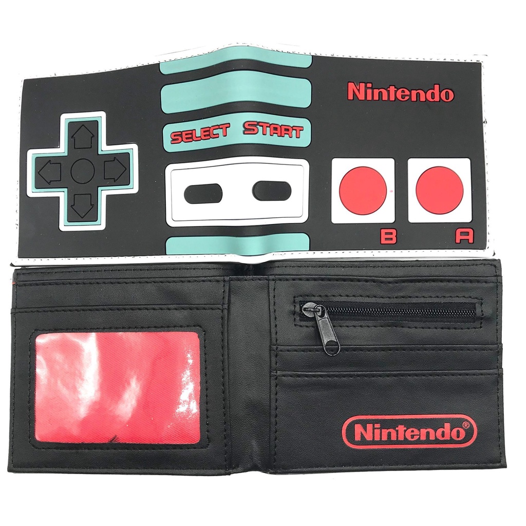 Ví Da PU Dáng Ngắn In Hình Máy Chơi Game Nintendo Cho Học Sinh