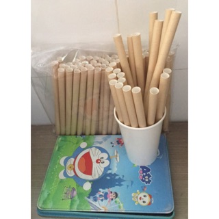 Ống hút giấy trà sữa phi 12 (100 ống/1 túi)