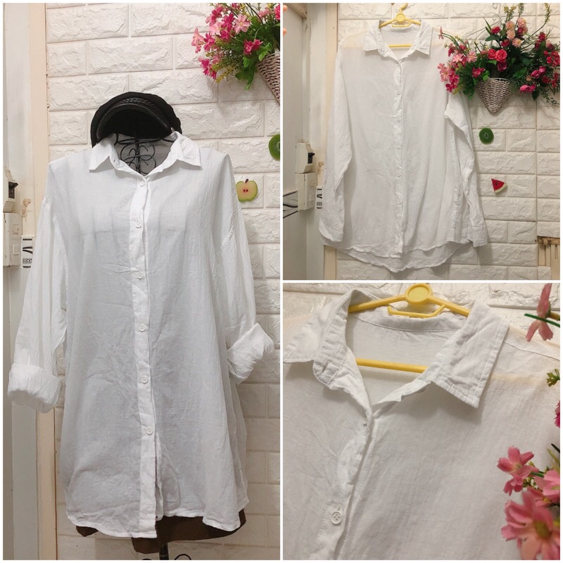 Áo sơ mi xô trắng dưới 65 kg