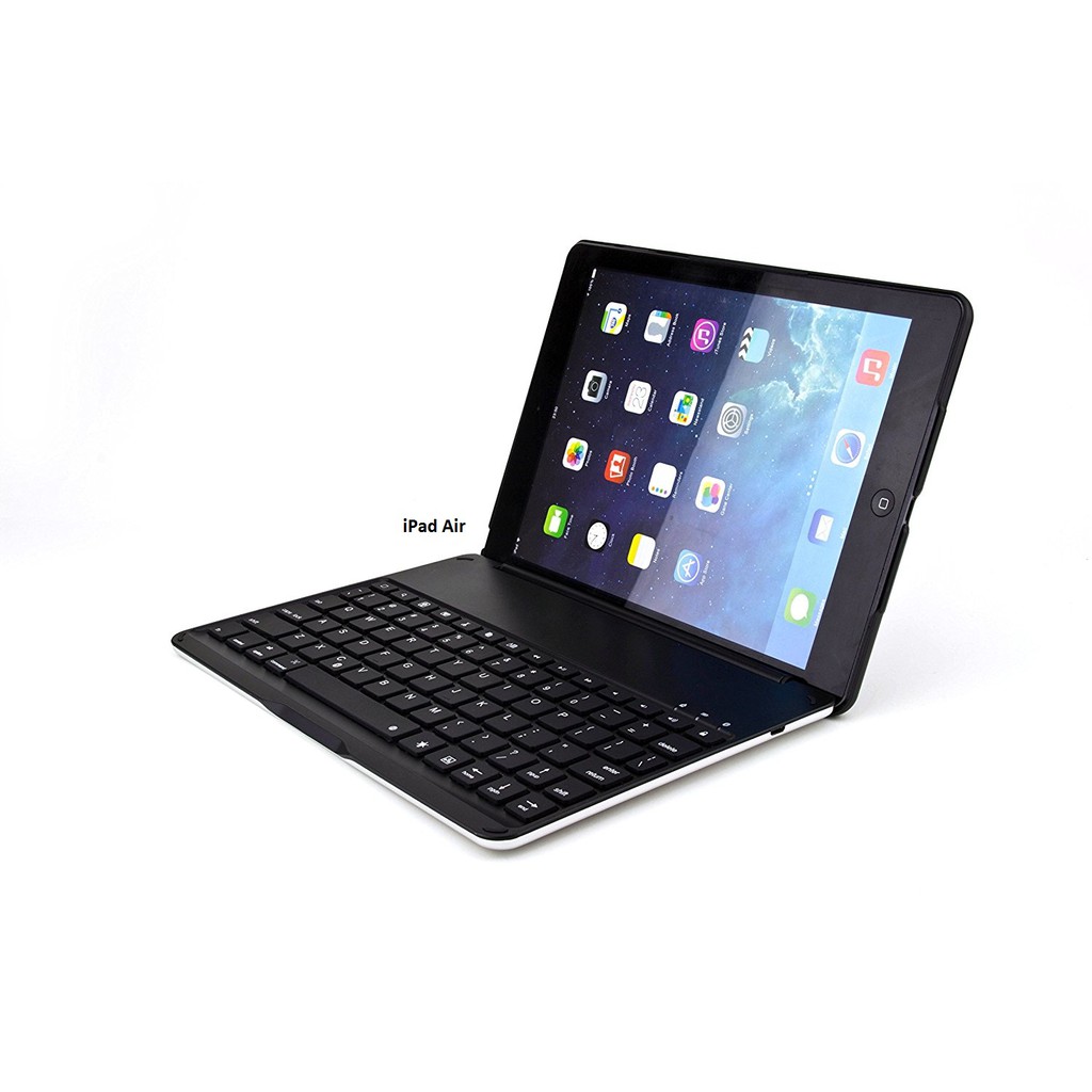 Bao da kiêm bàn phím bluetooth cho iPad Air (Đen) tặng cáp sạc iPhone