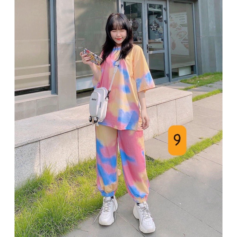Quần jogger loang màu / quần boom tiedye unisex / Quần loang màu ống bo