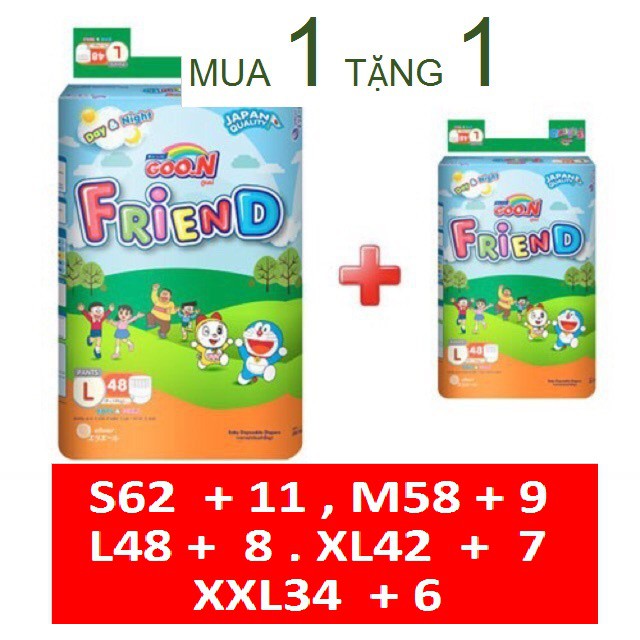 GIẢM Bỉm Goon Friend quần S62/M58/L48/XL42/XXL34