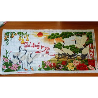 Tranh thêu thành phẩm phú quý bình an1m54*73cm