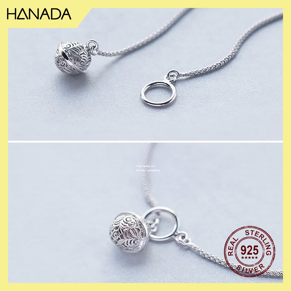 Lắc Chân Bạc 925 Hanada Chuông Boho Doremon