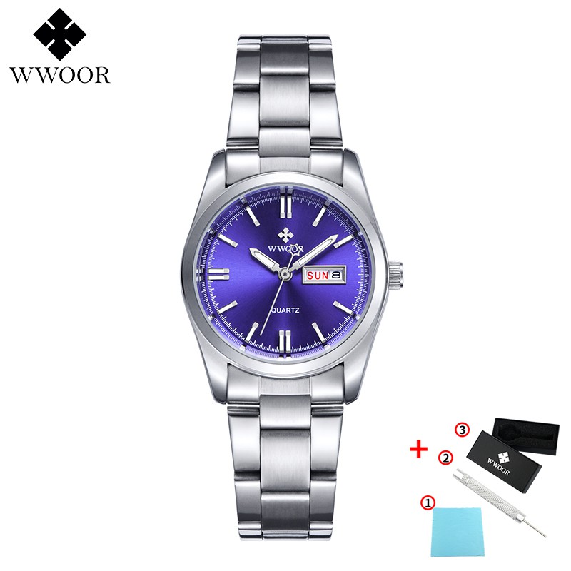 Đồng hồ đeo tay WWOOR 8804 dây đeo thép không gỉ chống thấm nước thời trang cho nữ