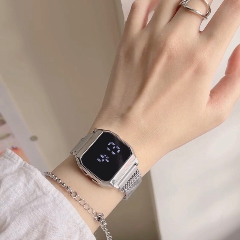 Đồng hồ nữ nam điện tử đeo tay dây kim loại thông minh MARSANO DH07