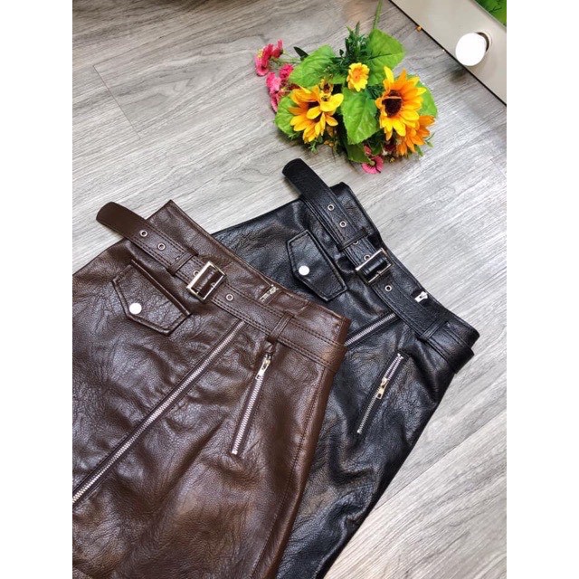 Chân Váy Chữ A, Chân Váy Da Cạp Cao Túi Nắp Khóa Kéo Có Quần Trong, Kèm Belt Hàng Quảng Châu Cao Cấp Trẻ T | BigBuy360 - bigbuy360.vn