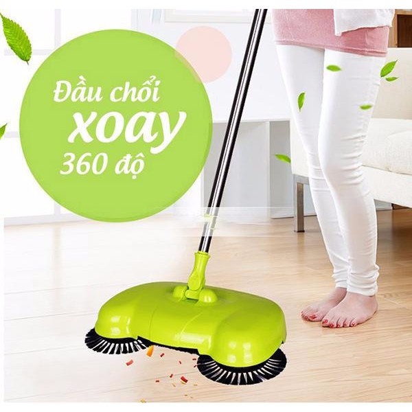 CHỔI LAU NHÀ TỰ ĐỘNG XOAY 360 ĐỘ KÈM HÚT BỤI