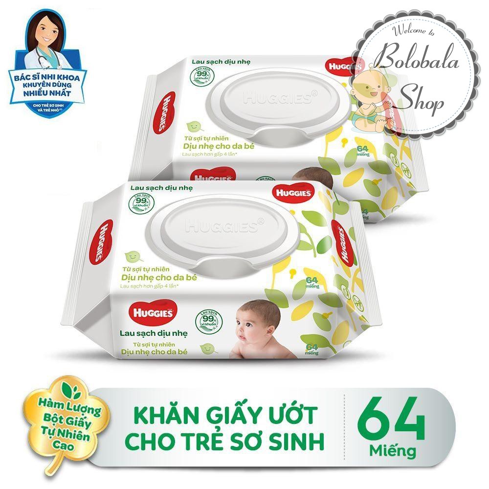 Khăn Ướt Sơ Sinh Huggies (64 Tờ)