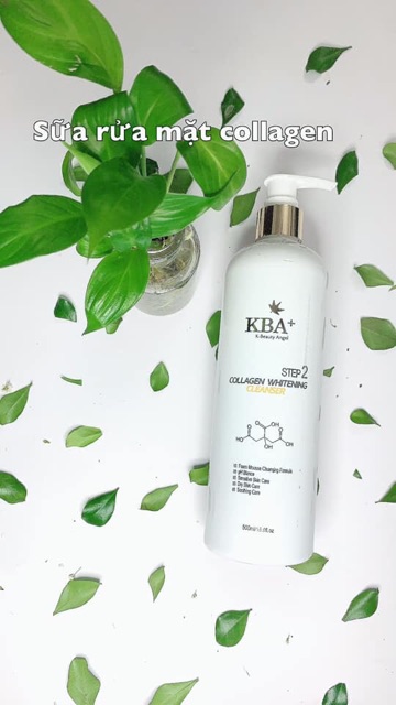 Sữa rửa mặt trắng da collagen KBA