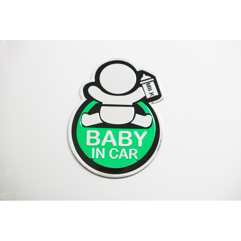 [Bán buôn] TEM DECAL STICKER Logo kim loại dán BABY IN CAR cao cấp