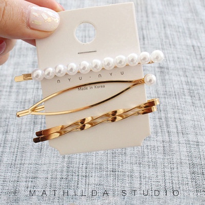 Set 3 Kẹp Tóc Đính Ngọc Trai Giả Thời Trang Nữ