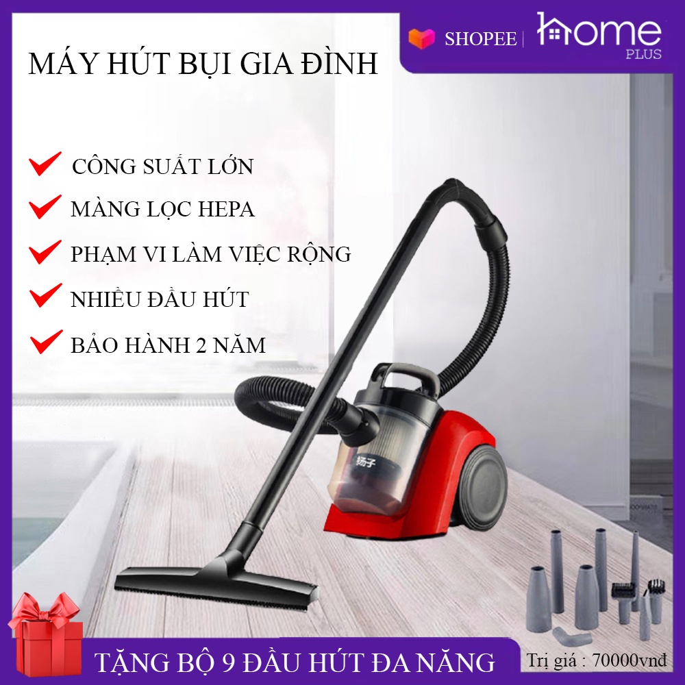 Máy hút bụi gia đình công suất lớn 1000W, máy hút bụi cầm tay kèm nhiều đầu hút tiện dụng đa năng. Bảo hành 2 năm.