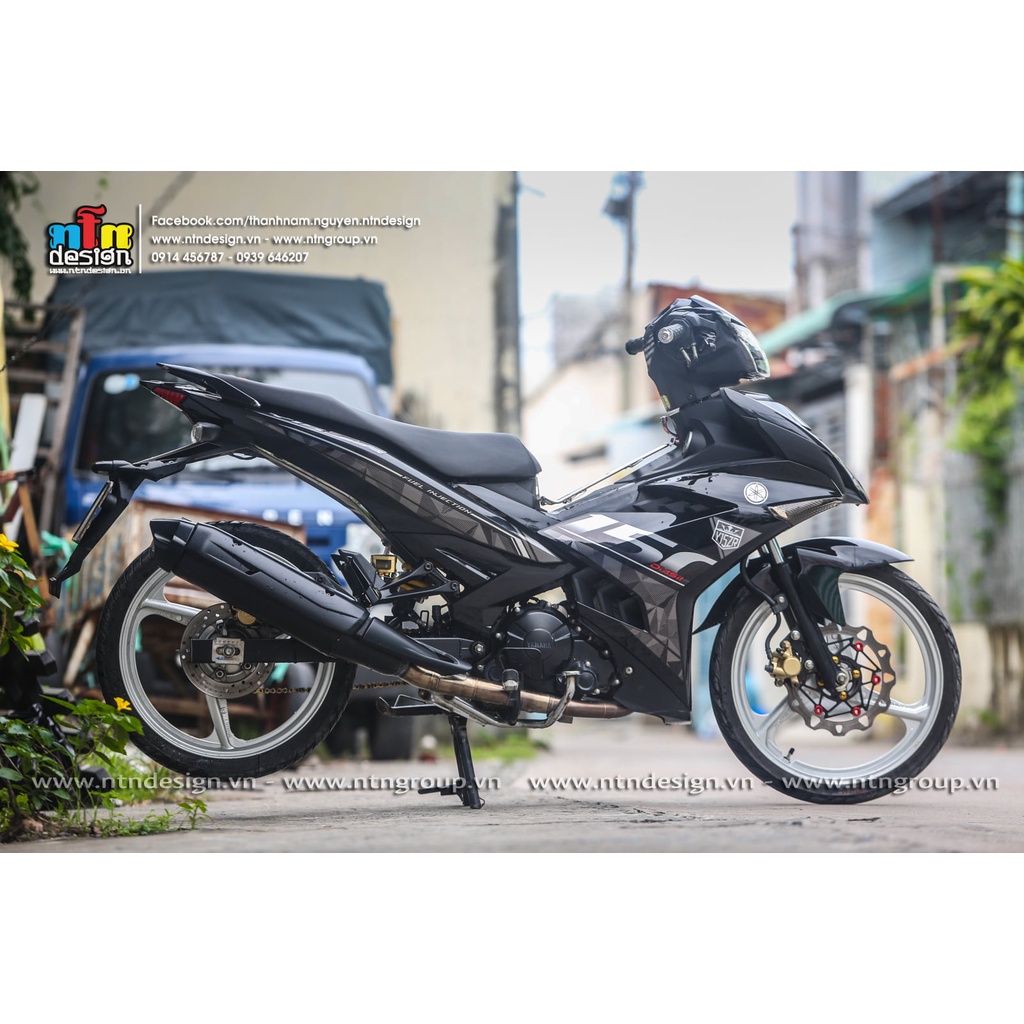 Tem Rời Dán Xe Exciter 150 Mẫu Y15ZR Xám Đen Cực Chất, Hàng 3 Lớp Chất Lượng Cao