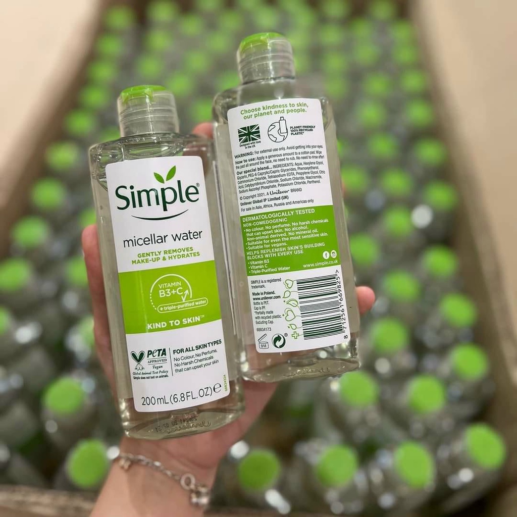Nước Tẩy Trang Dịu Nhẹ Simple Kind To Skin Micellar Water 200ml
