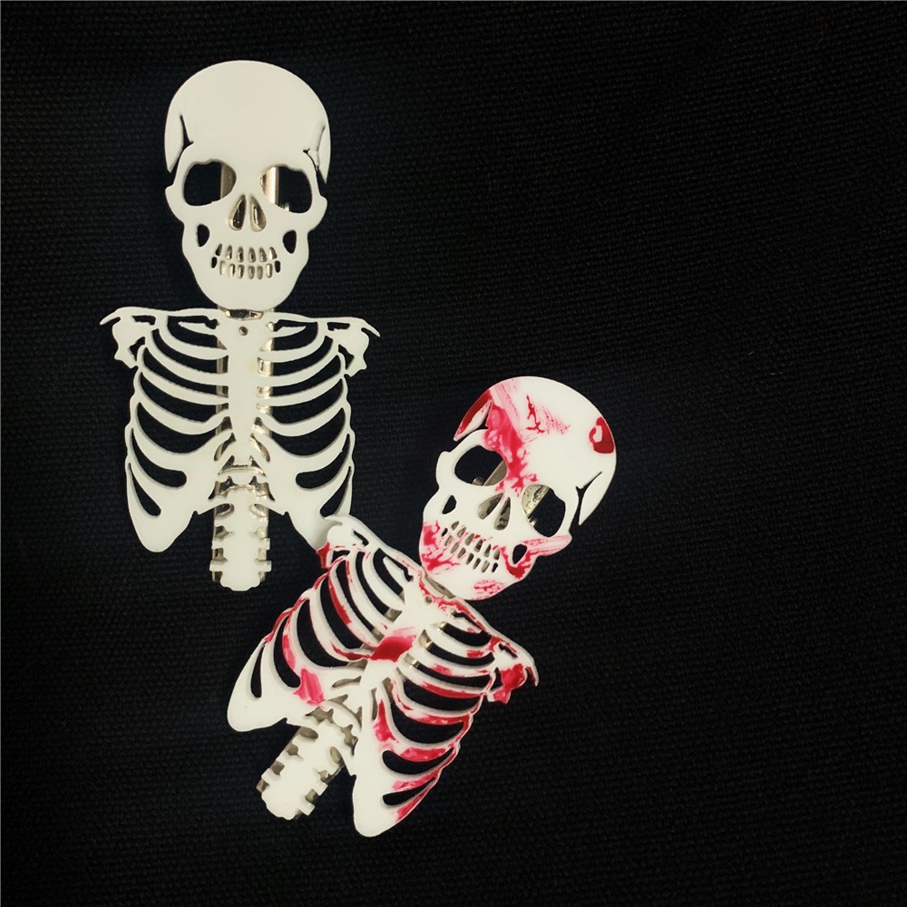 Kẹp Tóc Hình Bộ Xương Phong Cách Gothic Cá Tính Dành Cho Halloween
