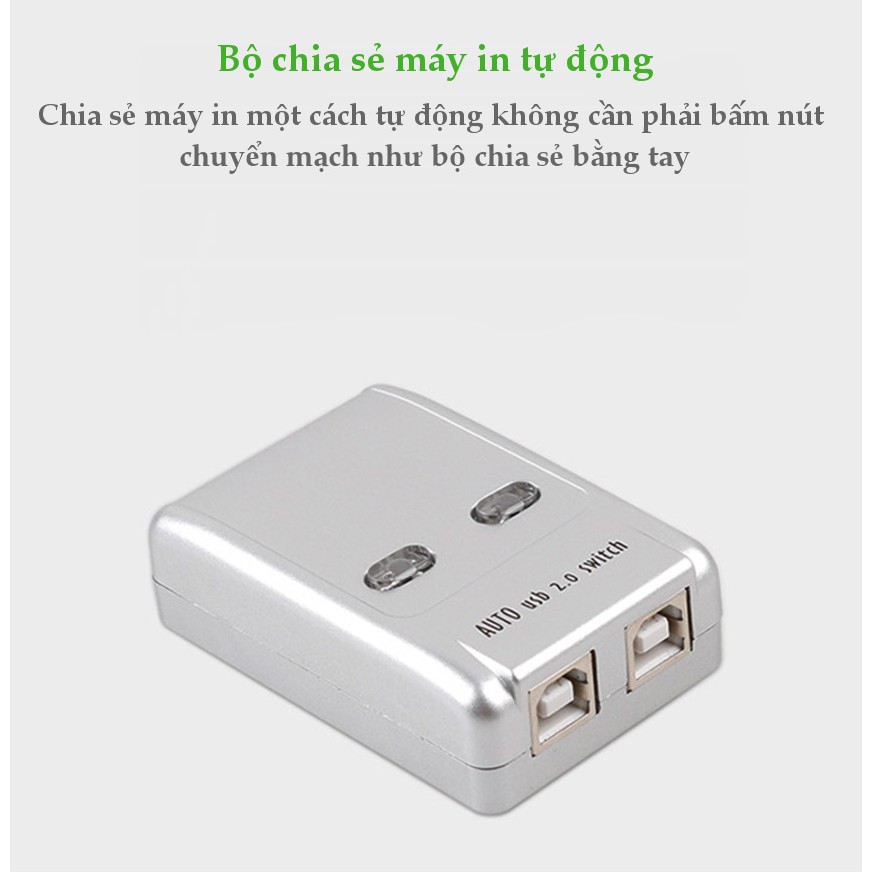 Bộ chia sẻ máy in tự động 1 ra 2 MT viki SW221 (Trắng)