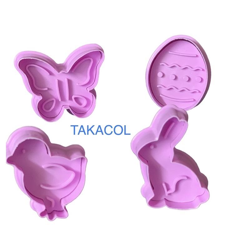 Khuôn ấn lò xo 3d chủ đề phục sinh cho bé chơi đất nặn bột nặn an toàn Takacol