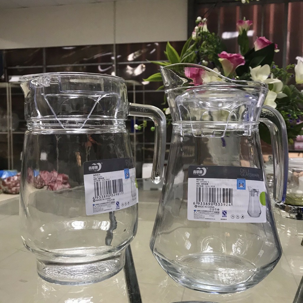 Bình ca thủy tinh trơn đựng nước 1300ml