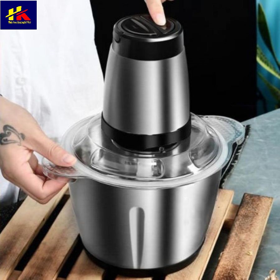 Máy xay thịt Kitchen Expert dung tích 2L cối Inox cao cấp, Máy nghiền thịt - Hồng Kỳ Mart