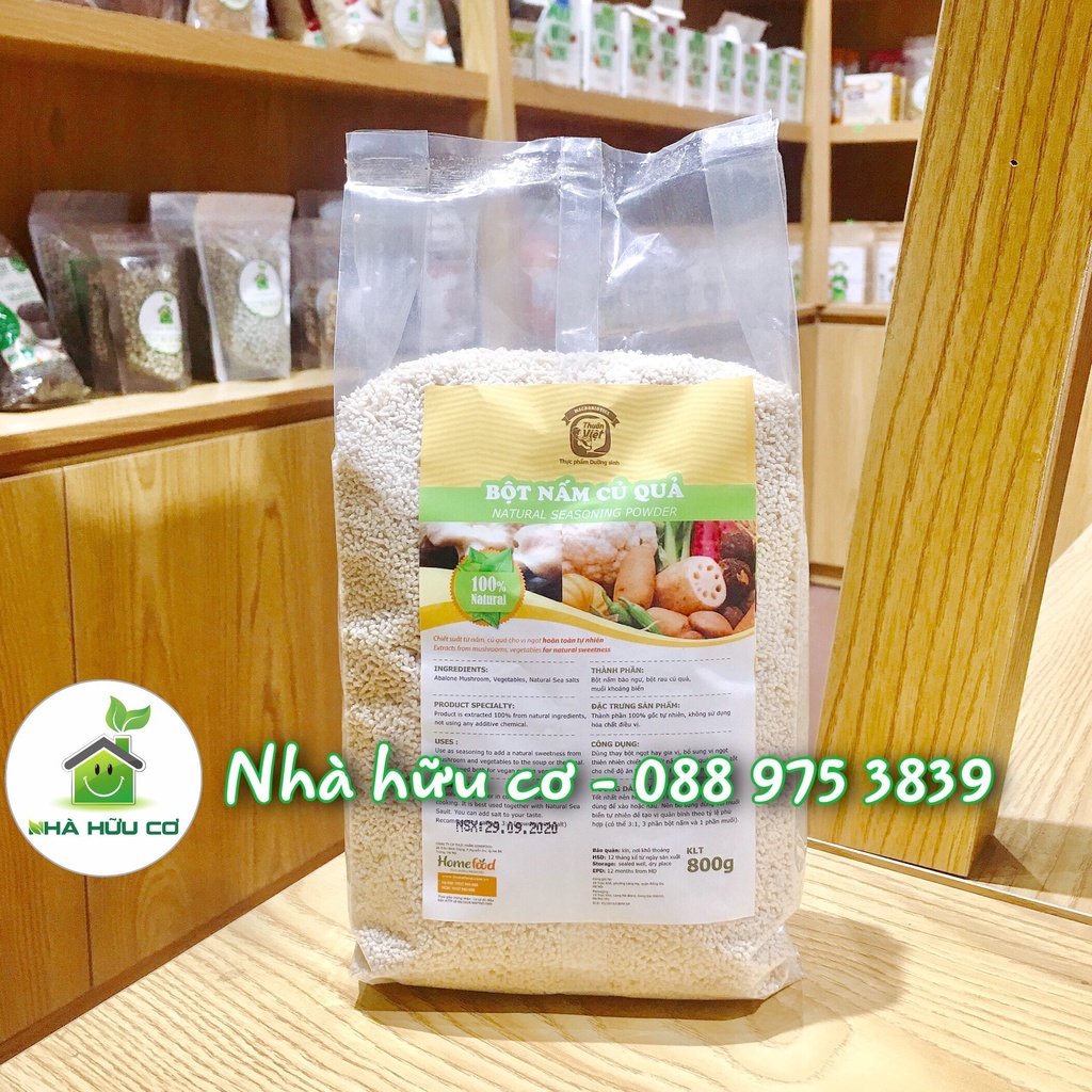 Bột nêm nấm củ quả - Hạt nêm nấm rau củ Homefood 800g/350g - Date: 18/6/2023 - Nhà hữu cơ