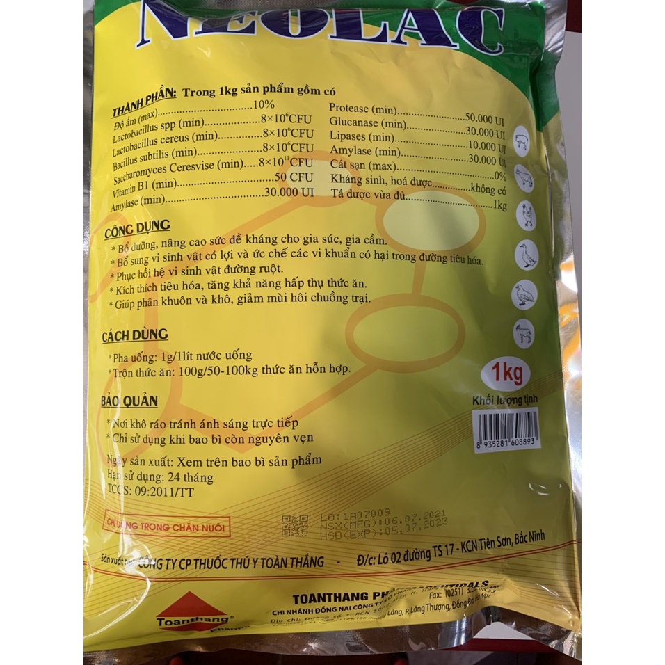 NEOLAC  Men Sống Chịu Kháng Sinh, Men Vi Sinh Sống, phòng tiêu chảy, rối loạn tiêu háo.....