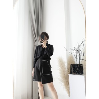 Áo sơ mi phối gile voan