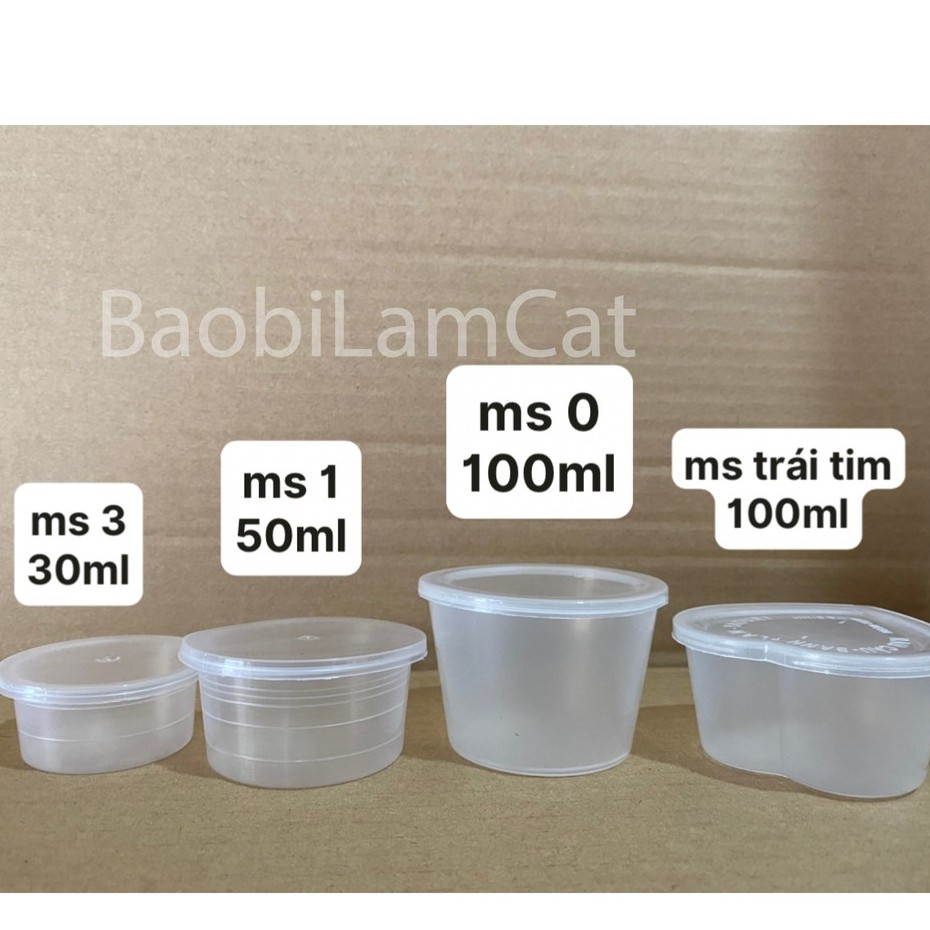 50 Hộp đựng bánh flan ( hộp nhựa làm kem lăng/ kem plan)