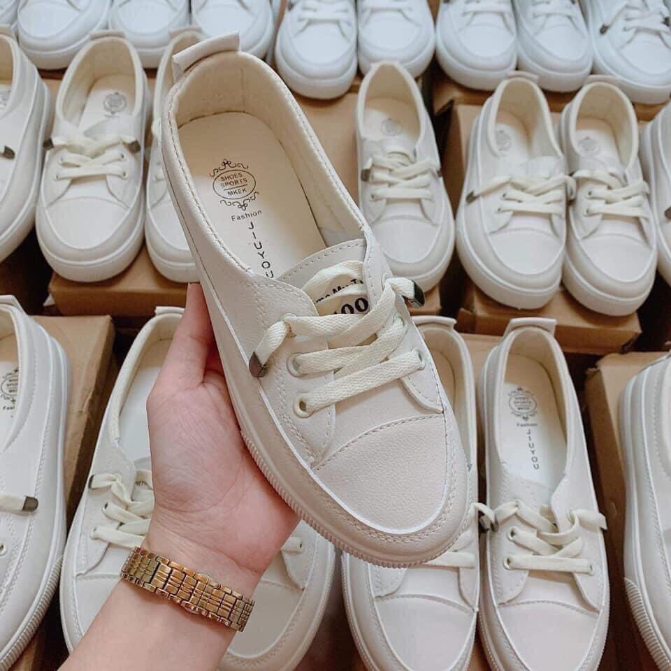 🆕 [ ẢNH THẬT ] Giày lười slipon màu kem Siêu xinh 🌸👟