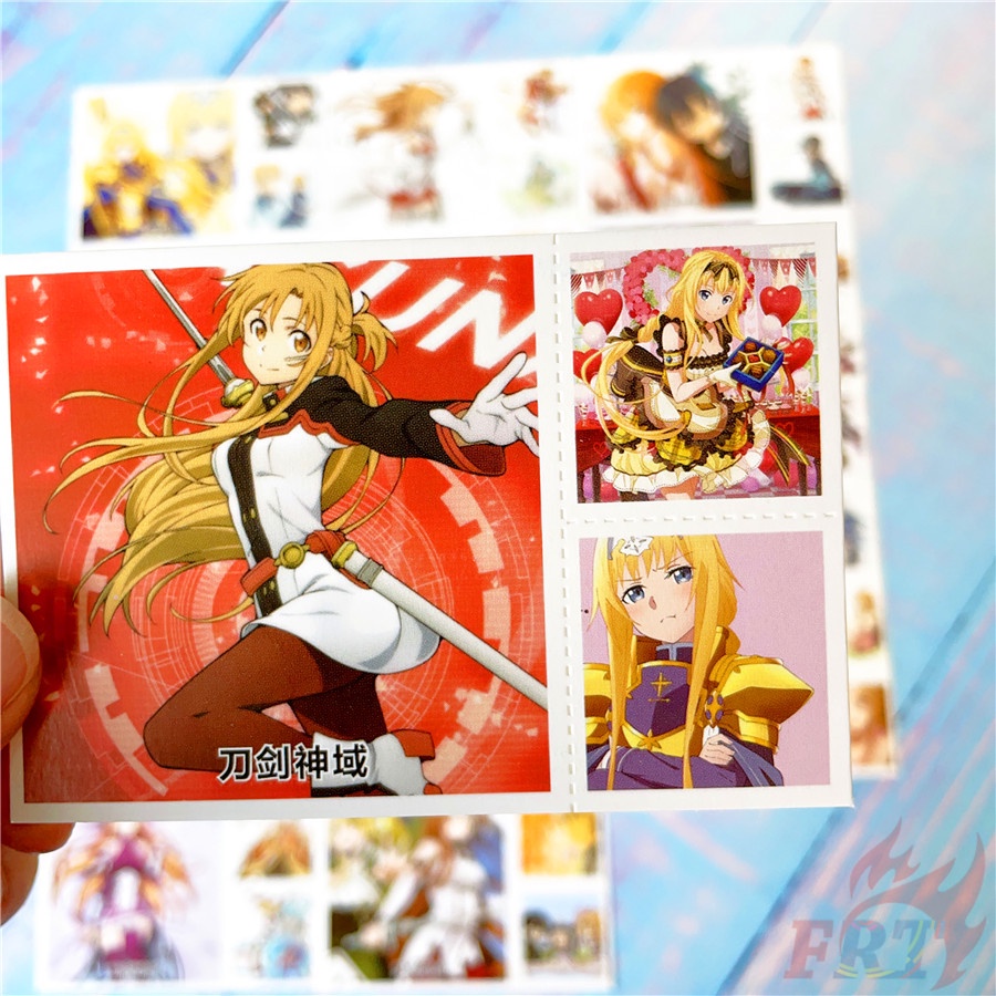 ❤ Bộ 90 Thẻ Hình Nhân Vật Anime Sword Art Online Xinh Xắn ❤ Set 30 Tấm Bưu Thiếp Mini 6.2×6.2cm + 60 Tấm Lomo 3×3.1cm