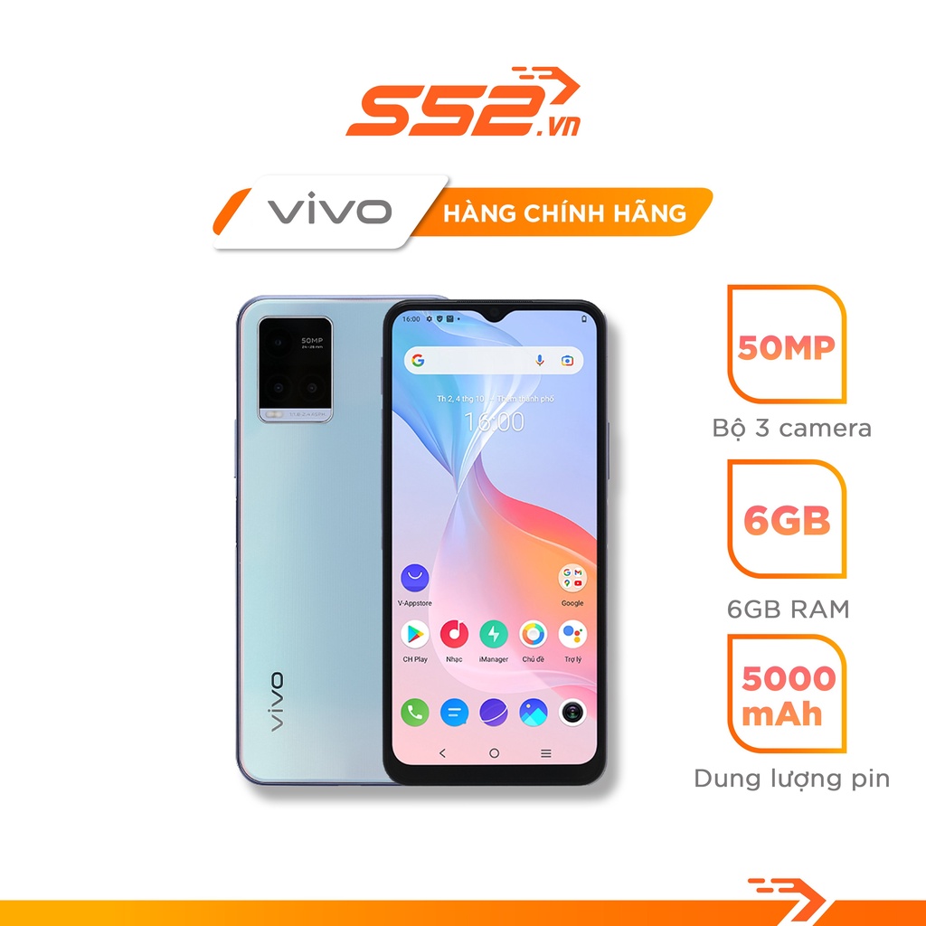  Điện Thoại Vivo Y21s RAM 6GB + 128GB - Hàng Mới, Bảo Hành Chính Hãng