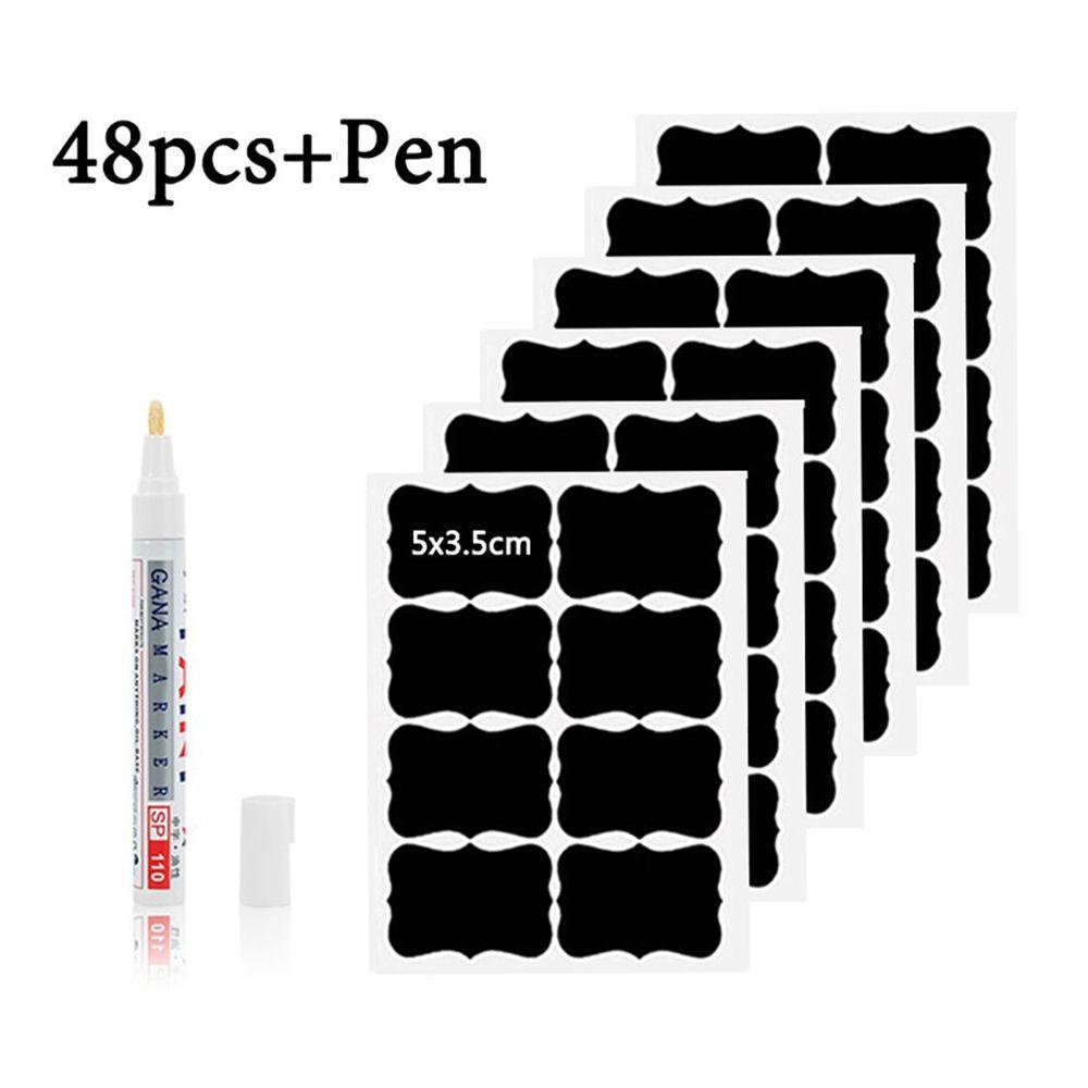 LANFY Set 48 Nhãn Dán Ghi Tên Cho Chai Lọ Gia Vị Nhà Bếp