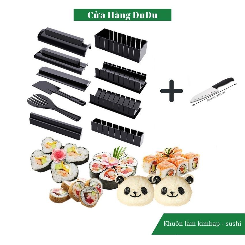 🌻 Bộ Khuôn Làm Kimbap Sushi 11 Món Nhựa Cao Cấp [HOÀN XU] Dụng Cụ Làm Cơm Cuộn Rong Biển An Toàn Sức Khoẻ NC5050 🌻