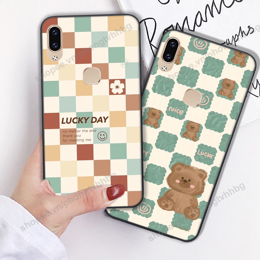 Ốp lưng Vivo V9 / V9 Youth in mẫu gấu thể thao , smile mặt cười cực cute