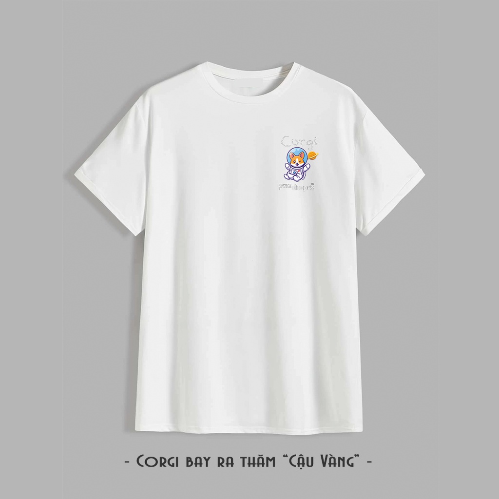 Áo thun Unisex Cotton Premium họa tiết Corgi "Corgi ra tìm cậu càng" shop PuroDicaprio | BigBuy360 - bigbuy360.vn