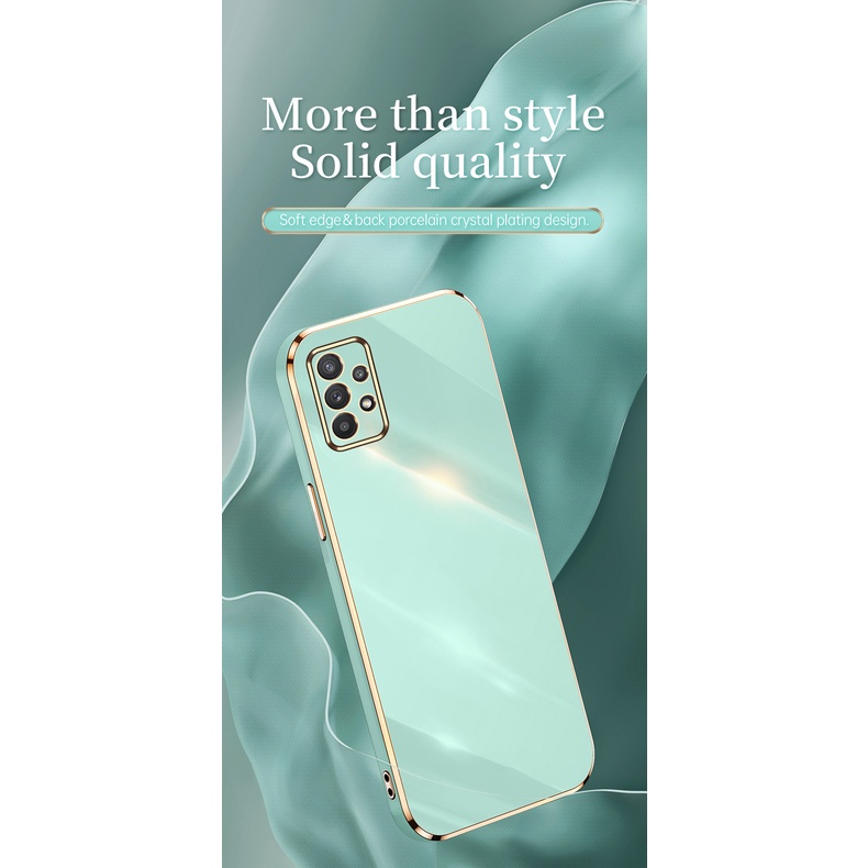 6D Straight Plating Frame Phone Cover For Samsung Galaxy A53 A73 5G A 53 73 53A 73A Soft TPU Shockproof Coque Fundas