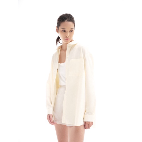 Nosbyn - Áo Sơmi Nữ Dài Tay Dáng Rộng - Oversized Cotton Shirt