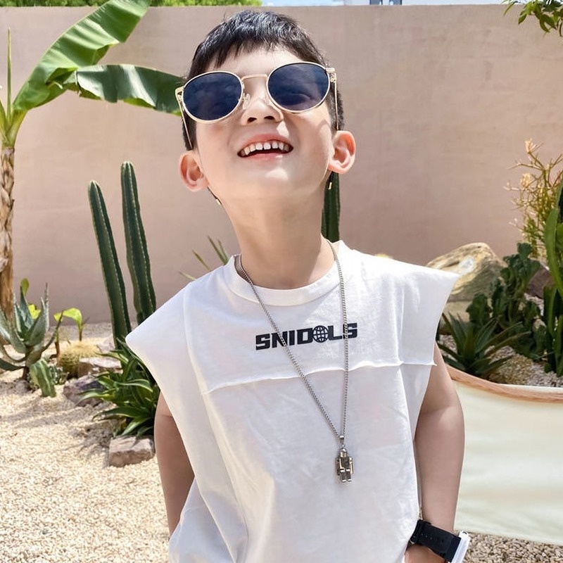 Áo Thun Cotton Sát Nách Thiết Kế Mới Thời Trang Mùa Hè Dành Cho Bé Trai