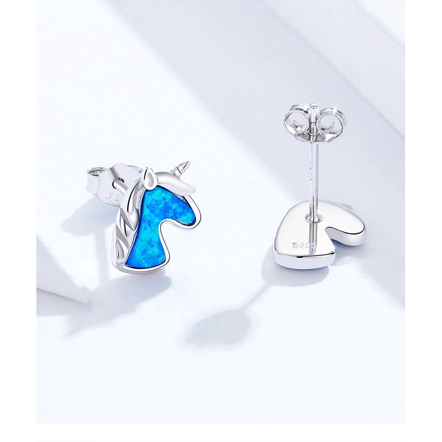 BAMOER Bông Tai bạc 925 HìNh HạT Dẻ 2 MàU ThờI Trang SCE815