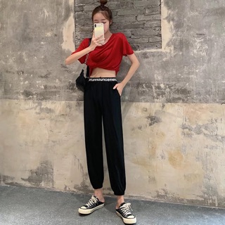 [FREESHIP] Quần Jogger nữ cạp chun chữ co giãn cá tính