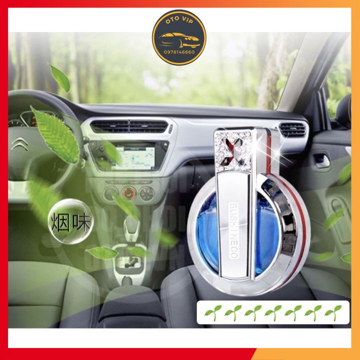 Nước hoa xe hơi, loại cài cửa gió điều hòa xe ô tô đính đá sang trọng khử mùi xe hiệu quả BUSHINECO
