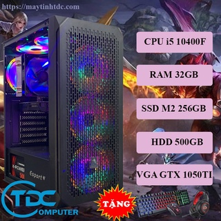 Mua Máy tính chơi game thiết kế đồ họa MAX PC CPU core i5 10400F  Ram 32GB SSD M2 256GB  HDD 500GB Card 1050TI + Qùa tặng