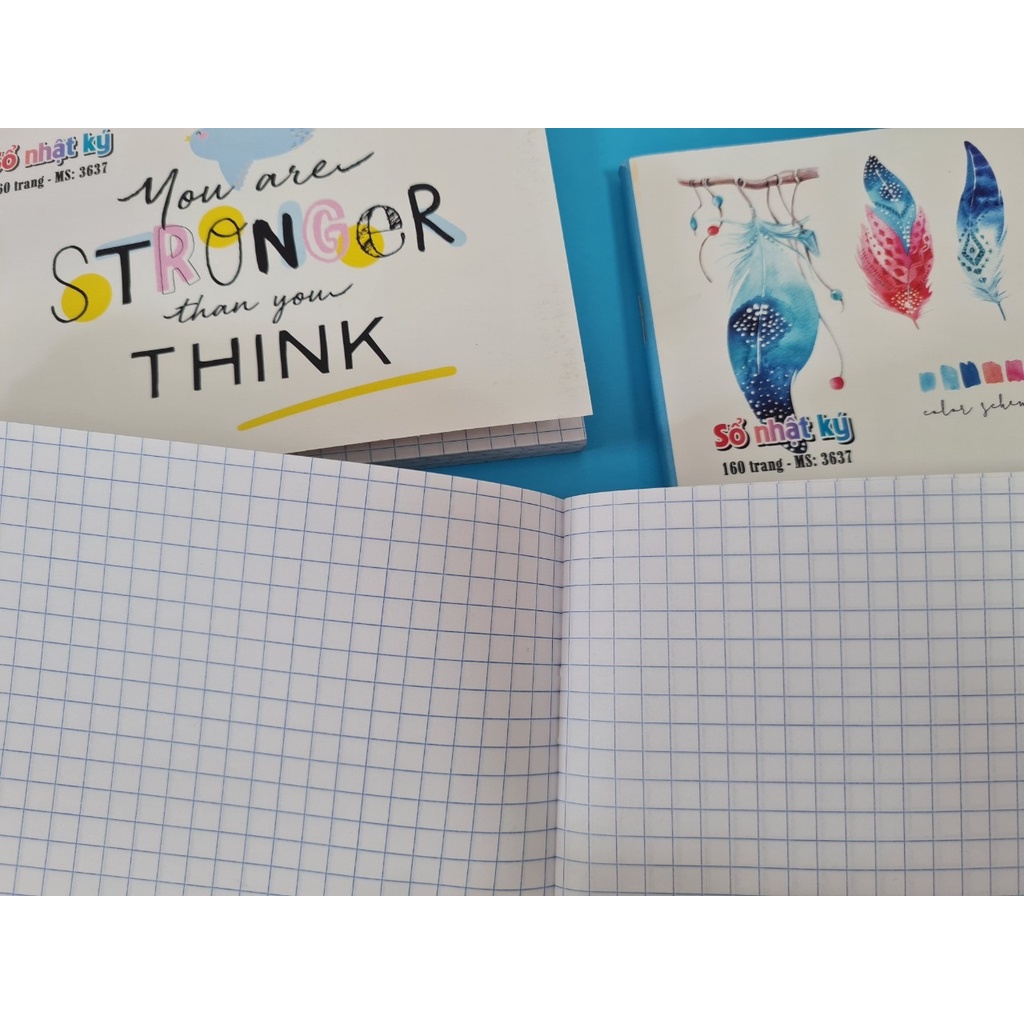 Sổ ghim 160 trang Hải Tiến 3637 I Sổ nhật ký kẻ caro nhỏ gọn - 1 quyển