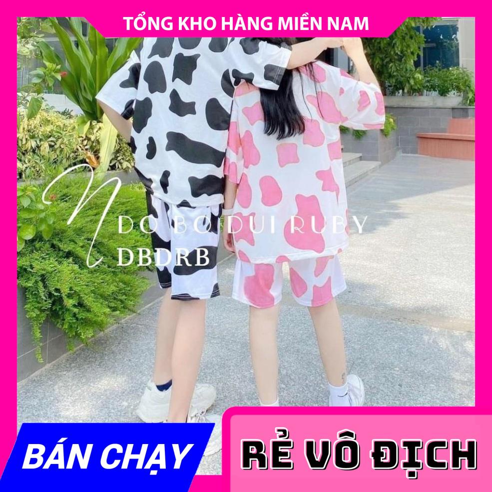 Đồ bộ bò sữa cho bé 5kg đến 70kg chất thun mềm mịn mát Đồ bộ gia đình bộ thun mẹ và bé