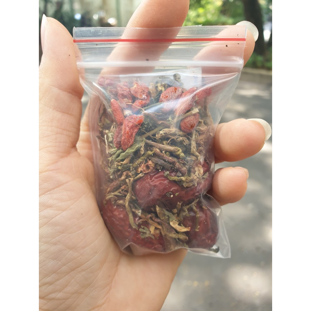 1set Trà Táo Đỏ Ngũ Vị/ Bạch Cúc Ngũ Vị - chỉ việc châm thêm nước nóng là xong