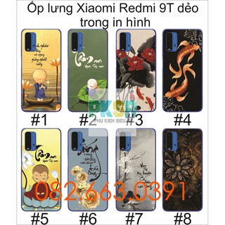 Ốp lưng Xiaomi Redmi 9t dẻo trong in hình thư pháp siêu đẹp
