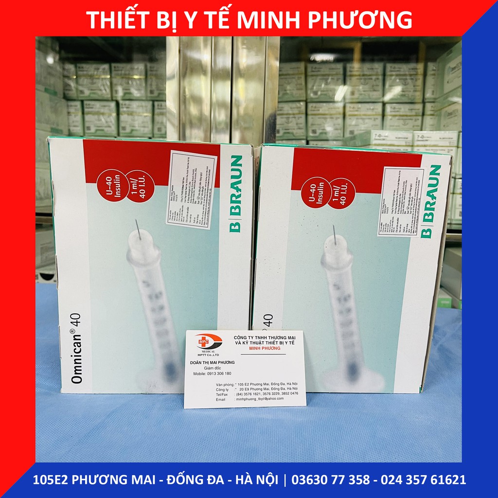 [Bán lẻ 10 chiếc] Bơm tiêm tiểu đường Insulin 1ml Omnican BBraun hộp 100 chiếc