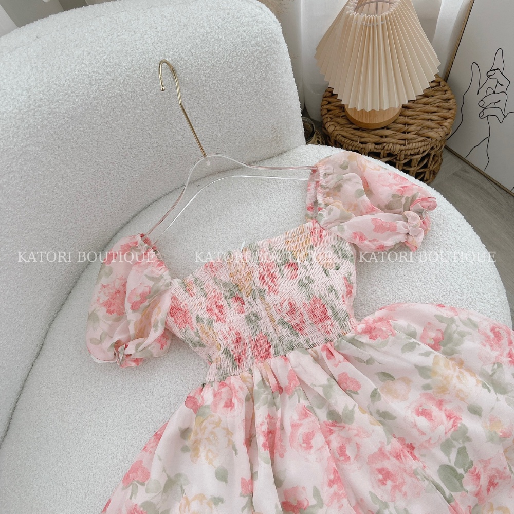 Đầm Hoa Cúp Ngực Bochun Lưng