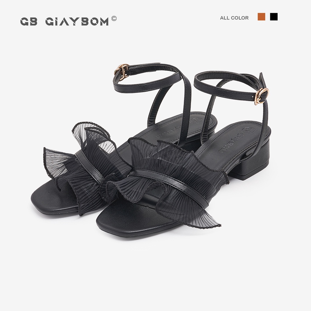 Giày cao gót nữ giayBOM quai bèo gót vông cao 4 cm GB00135